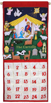 Traditional Nativity Advent Calendar with "Family Name"